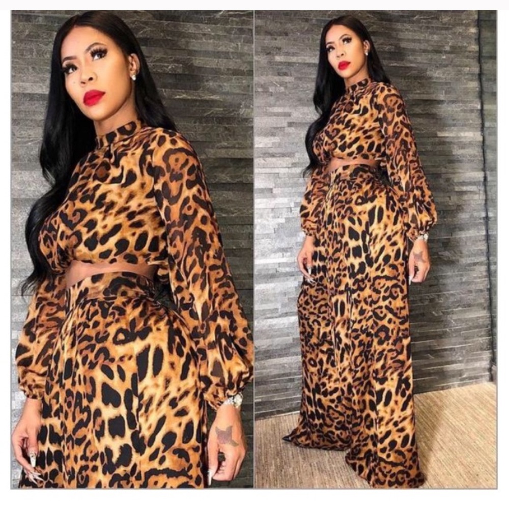 Leopard print 2 piece set